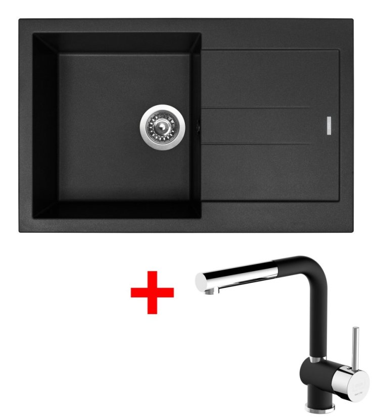 Sinks AMANDA 780 Pureblack + Mix 3 P GR N6 Sinks AMANDA 780 Pureblack + Mix 3 P GR N6