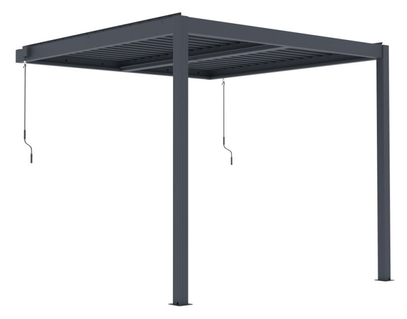 Bioklimatická pergola G21 Trenton Premium 3x3 m, antracitová hliníková