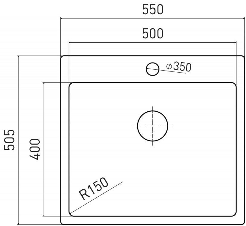 Sinks BLOCKER 550 V 1mm kartáčovaný