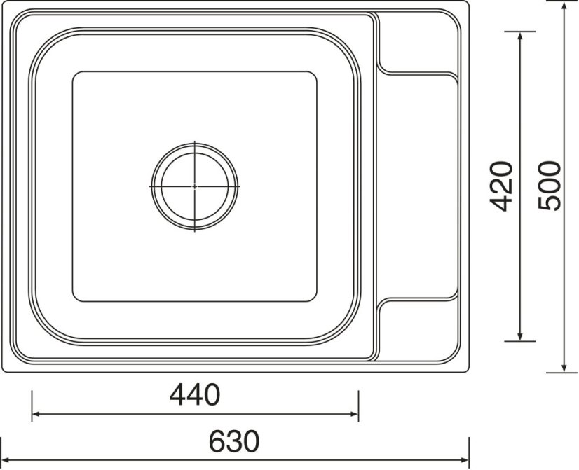Sinks GRAND 630 V 0,7mm matný
