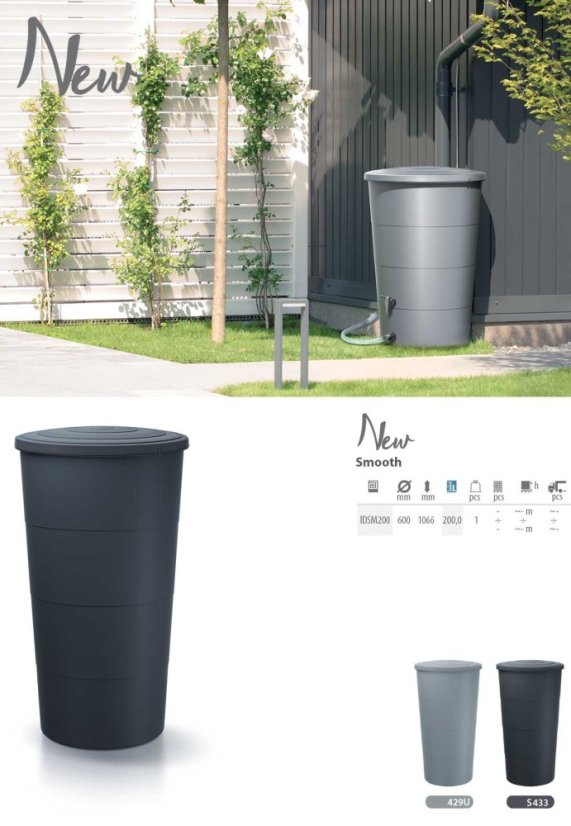 Sud Prosperplast SMOOTH antracit 200 l
