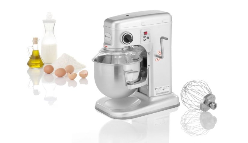 Planetární mixer, HENDI, Kitchen Line, 7L, Stříbrná, 230V/650W, 317x440x(H)490mm