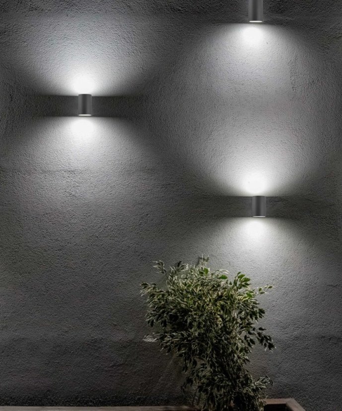 Svítidlo Nova Luce NERO R WALL GREY nástěnné, IP 54, GU10