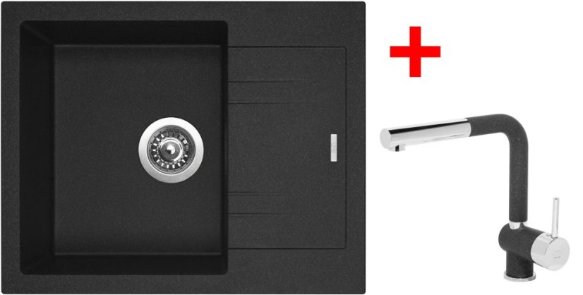 Sinks LINEA 600 Granblack + Mix 3 P GR Sinks LINEA 600 Granblack + Mix 3 P GR