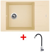 Sinks VARIO 780 Sahara + Elasta nerez/černá