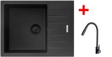 Sinks PERFECTO 650 BL Pureblack + ELASTA S černá matná