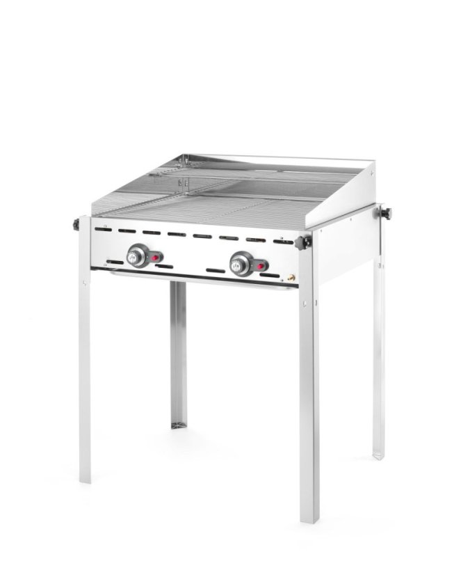 Plynový gril se 2 hořáky, HENDI, Profi Line, Včetně 2 mřížek GN 1/1 z nerezové oceli, 11,6kW, 740x612x(H)825mm