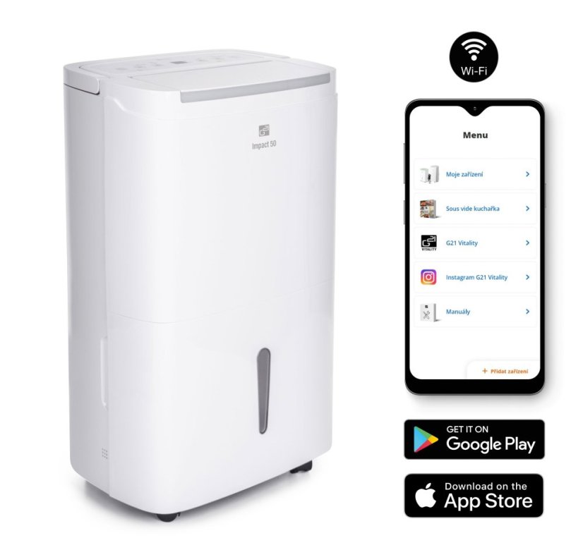 Odvlhčovač G21 Impact 50, kapacita 50l/24h, WiFi