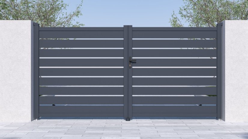 Brána G21 Reno 350x176 cm dvoukřídlá, antracitová