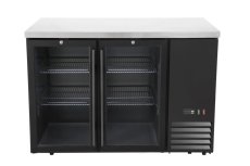 Chladicí barový pult, skleněné dveře, Arktic, 4 police, 283L, Černá, 230V/185W, 1217x631x(H)865mm