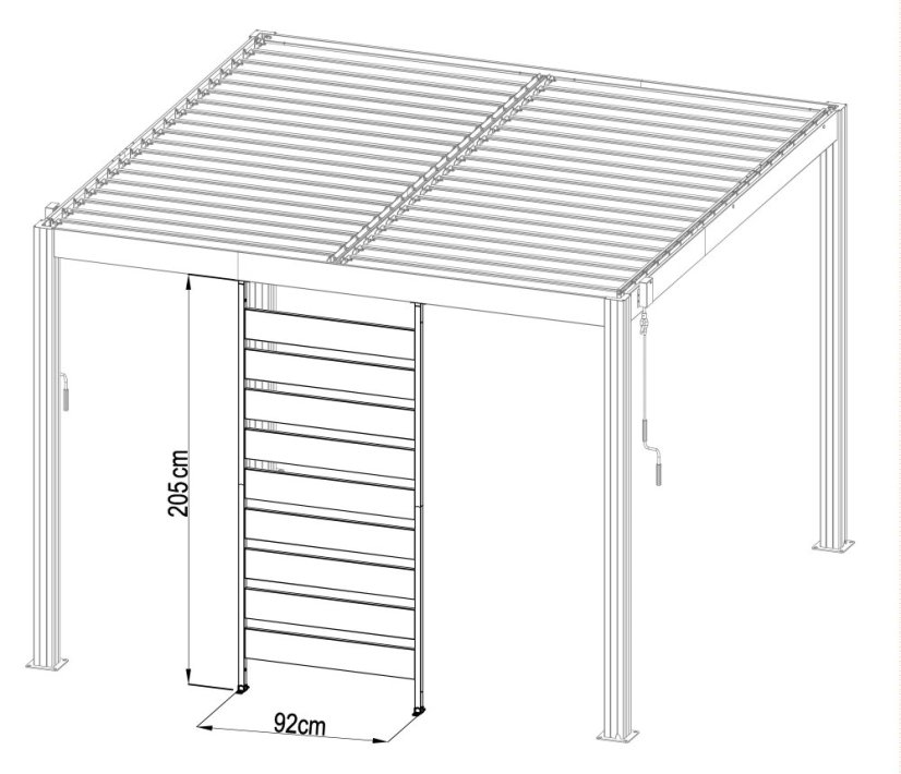Příslušenství G21 fixní lamelová stěna 92x205,5 cm pro pergolu Austin