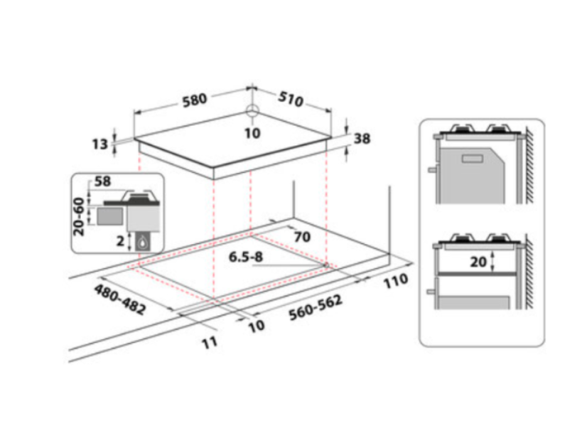 Plynová varná deska Whirlpool TKRL661IXEU