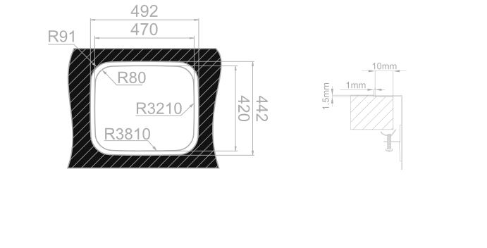Sinks LAGUNA 490 V 0,8mm trojmontáž leštěný