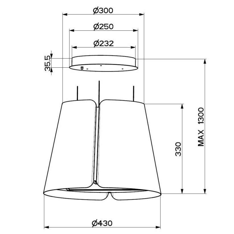 Ostrůvková digestoř Faber - BEAT WH MATT F45