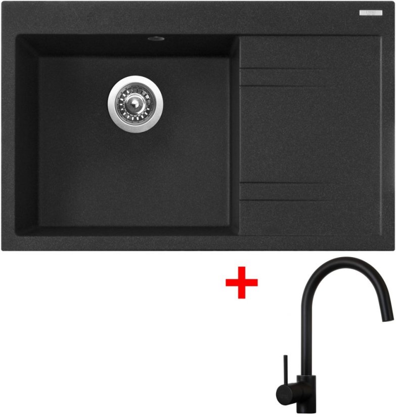 Sinks RIM 780 L Granblack + Vitalia černá matná Sinks RIM 780 L Granblack + Vitalia černá matná
