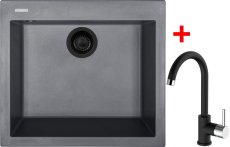 Sinks CUBE 560 BL Nanogrey + MIX 35 Nanoblack