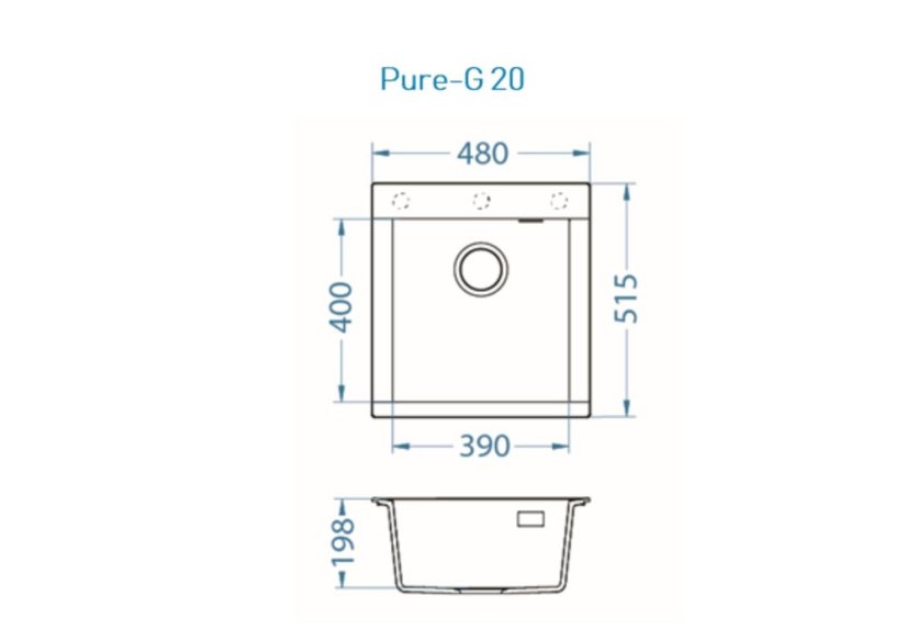 Alveus PURE-G 20 béžový A50 + QC sifon_algranit