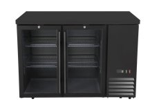 Chladicí barový pult, skleněné dveře, Arktic, 4 police, 283L, Černá, 230V/185W, 1217x631x(H)865mm