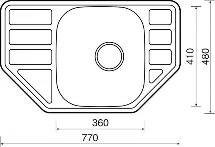 Sinks CORNO 770 V 0,6mm matný
