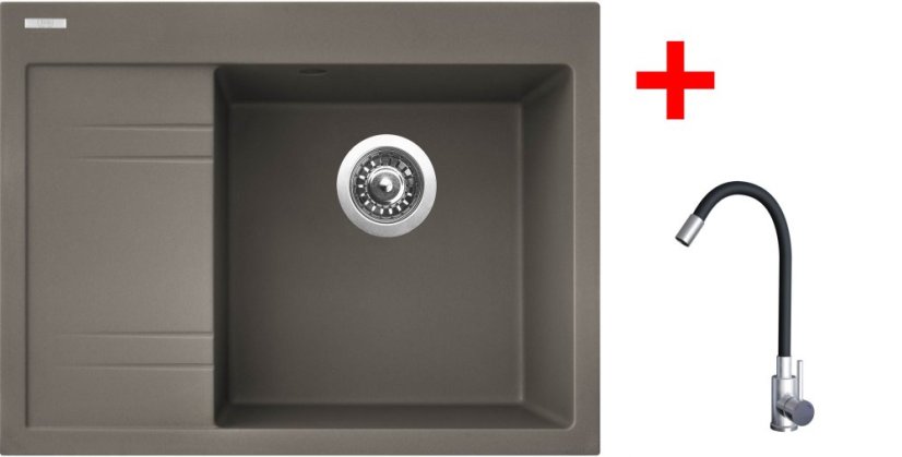 Sinks RIM 650 P Truffle + Elasta nerez/černá Sinks RIM 650 P Truffle + Elasta nerez/černá