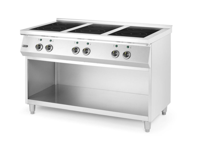Indukční sporák, 6 varných zón, HENDI, 400V/25500W, 1200x700x(H)890mm