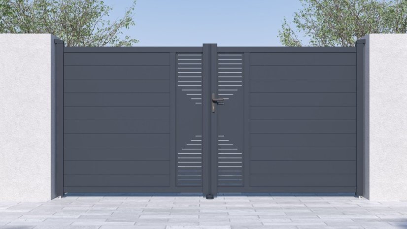 Brána G21 Marion 350x173 cm dvoukřídlá, antracitová