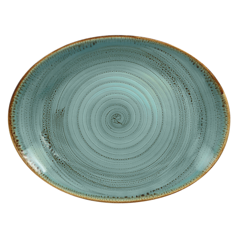 RAK Porcelain RAK Twirl talíř oválný 36 × 27 cm – lagoon | RAK-TWNNOP36LA RAK Porcelain RAK Twirl talíř oválný 36 × 27 cm – lagoon | RAK-TWNNOP36LA