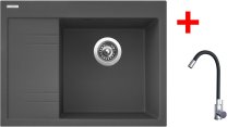 Sinks RIM 650 P Titanium + Elasta nerez/černá