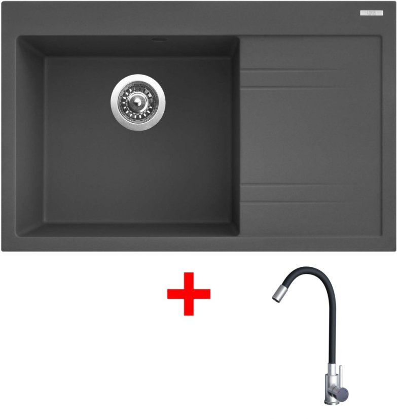 Sinks RIM 780 L Titanium + Elasta nerez/černá Sinks RIM 780 L Titanium + Elasta nerez/černá