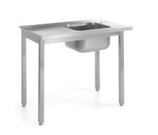 Nakládací stůl pro myčky nádobí s dřezem – přišroubovaný, HENDI, Kitchen Line, 1000x600x(H)850mm