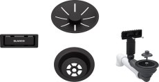 Odtoková sada 3 1" InFino pro jednu vaničku, přepad C-overflow, černá matná