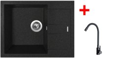 Sinks AMANDA 650 Granblack + ELASTA černá matná
