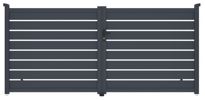 Brána G21 Reno 350x158 cm dvoukřídlá, antracitová