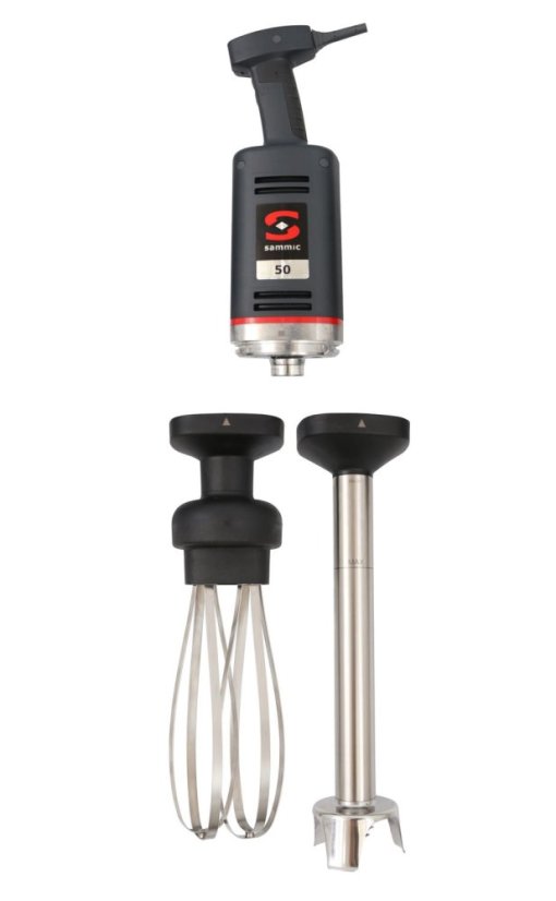 Ruční ponorný mixér s mixujícím ramenem a vyměnitelným šlehacím ramenem MB-51, Sammic, 230V/570W, ⌀98x760mm Ruční ponorný mixér s mixujícím ramenem a vyměnitelným šlehacím ramenem MB-51, Sammic, 230V/570W, ⌀98x760mm