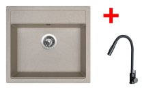 Sinks SOLO 560 Avena + ELASTA S černá matná