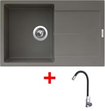 Sinks ULTIMA 790 Truffle + Elasta nerez/černá