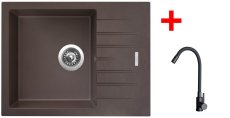 Sinks PERFECTO 650 Marone + ELASTA černá matná