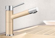 Blanco ALTA Compact Silgranit-look dvoubarevná perlově šedá/chrom