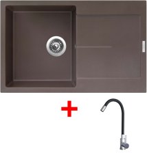 Sinks ULTIMA 790 Marone + Elasta nerez/černá