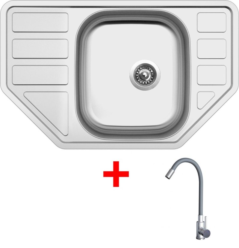 Sinks CORNO 770 + ELASTA nerez/šedá Sinks CORNO 770 + ELASTA nerez/šedá