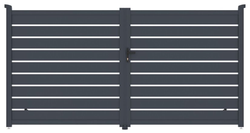 Brána G21 Reno 350x176 cm dvoukřídlá, antracitová