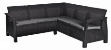 Zahradní nábytek Keter Corfu Relax rohová pohovka grafitová