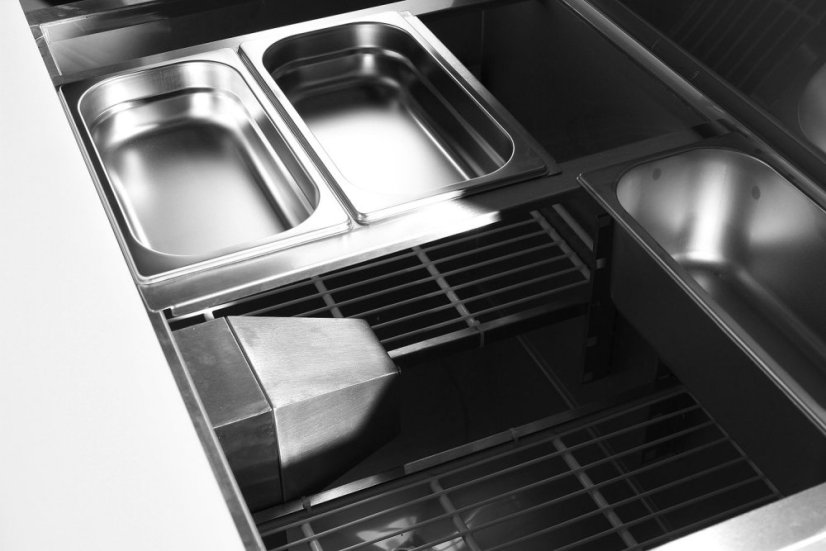 Dvoudveřový chlazený salátový stůl s odklápěcím víkem, Arktic, 169L, 230V/310W, 700x915x(H)875mm