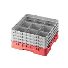 Cambro Koš Camrack 9 pozic, výška sklenice 9 cm - Červená