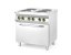 Elektrický vařič Kitchen Line – 4 plotýnky s konvektomatem GN 1/1 , HENDI, Kitchen Line, GN 1/1, 400V/13400W, 800x700x(H)900mm