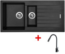 Sinks PERFECTO 1000.1 Pureblack + ELASTA S černá matná
