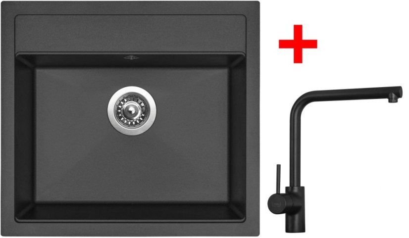 Sinks SOLO 560 Pureblack + ELKA Černá matná Sinks SOLO 560 Pureblack + ELKA Černá matná