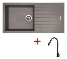 Sinks PERFECTO 1000 Truffle + ELASTA S černá matná