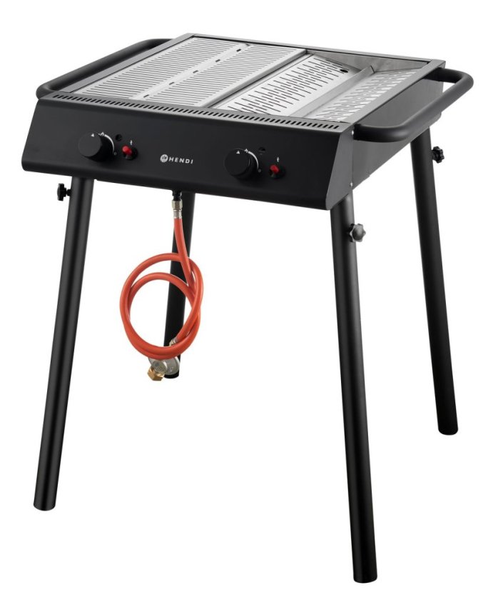 Xantos Black Plynový gril, HENDI, Černá, 9,5kW, 770x710x(H)870mm