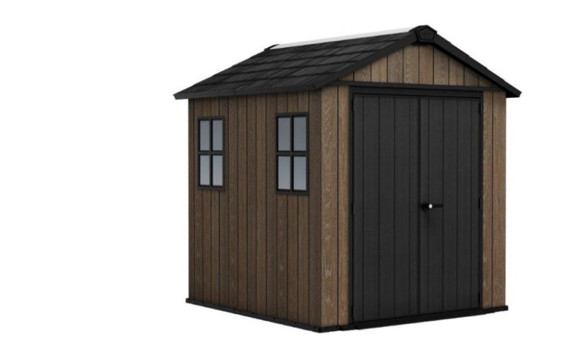 Zahradní domek Keter Apex 7,5 x 7 Walnut, s podlahou